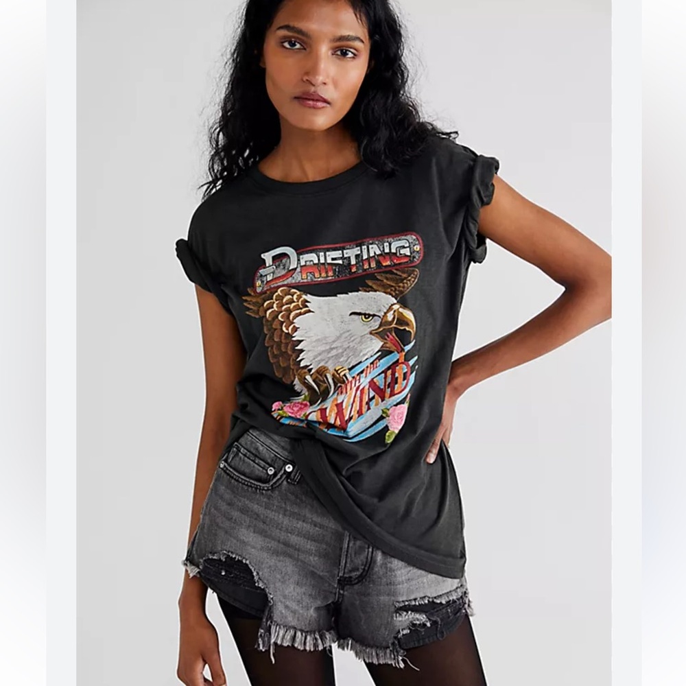 Spell Wind Drifter Biker Tee in Charcoal NWT XS